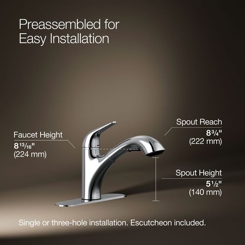 Main product image of Jolt 1-Handle Pull Out Kitchen Faucet (Polished Chrome), K-30612-CP