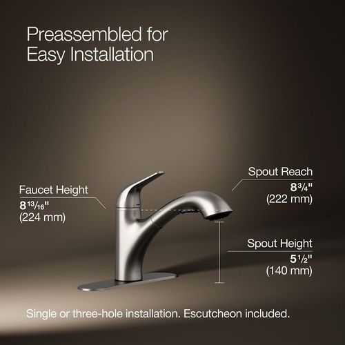 Main product image of Jolt 1-Handle Pull Out Kitchen Faucet (Stainless Steel), K-30612-VS