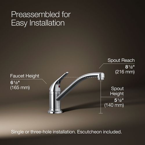 Main product image of Jolt 1-Handle Swing Spout Kitchen Faucet (Polished Chrome), K-30613-CP