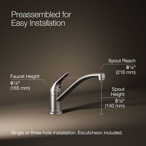 Main product image of Jolt 1-Handle Swing Spout Kitchen Faucet (Stainless Steel), K-30613-VS