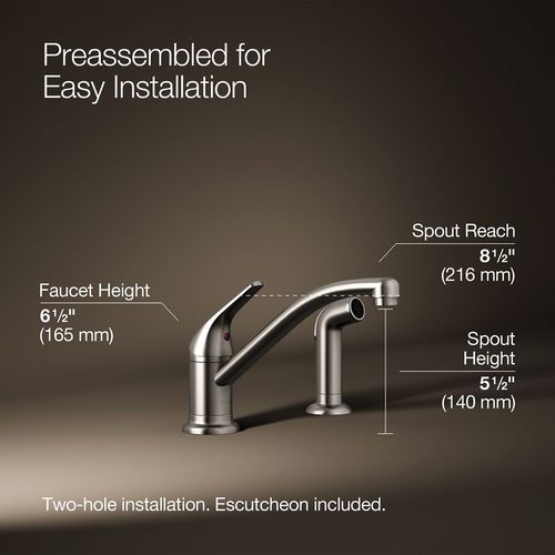 Main product image of Jolt 1-Handle Swing Spout Kitchen Faucet with Spray (Stainless Steel), K-30614-VS