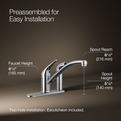 Main product image of Jolt 1-Handle Swing Spout Kitchen Faucet with Integrated Spray (Polished Chrome), K-30615-CP
