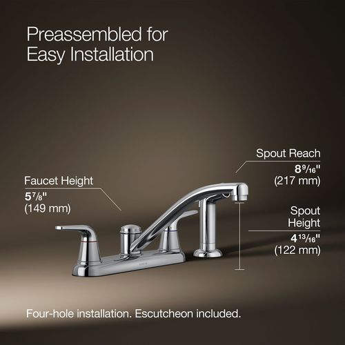 Main product image of Jolt 2-Handle Swing Spout Kitchen Faucet with Spray (Polished Chrome), K-30616-CP