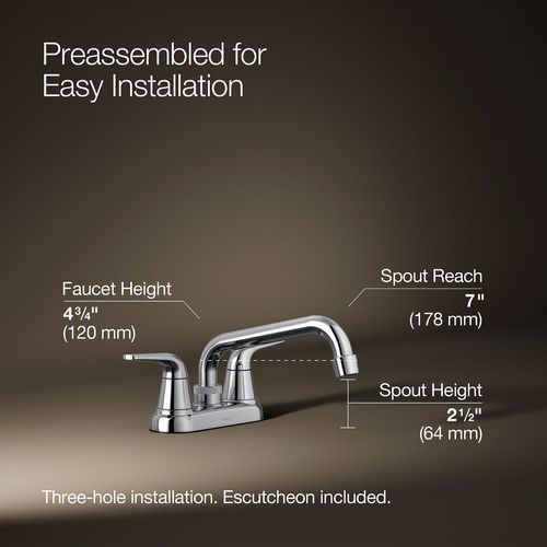 Main product image of Jolt 2-Handle Utility Sink Faucet (Polished Chrome), K-30618-CP