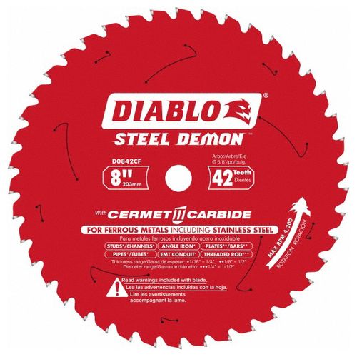 Main product image of 7-1/4" x 56-Teeth Steel Demon Carbide Saw Blade for Thin Metal