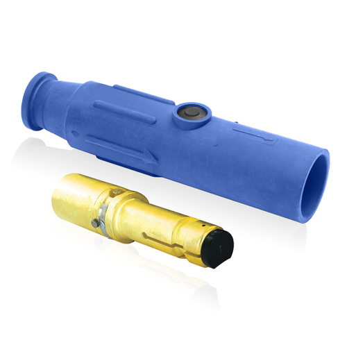 Main product image of 23 Series Plug, Male, 600A Max, 600V Crimp Tube Termination, 350-500 MCM Cable Range (Blue)