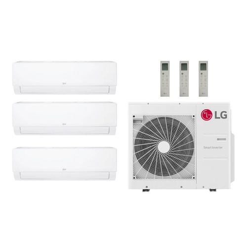 Main product image of 30,000 BTU, R-32, 22 SEER2 Ductless Three Zone Heat Pump Package (9+9+12)