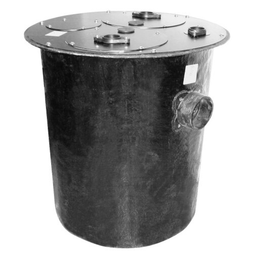 Main product image of 30" x 36" Duplex Polyethylene Basin w/ 4" Cast Iron Inlet Hub & Solid Duplex Cover