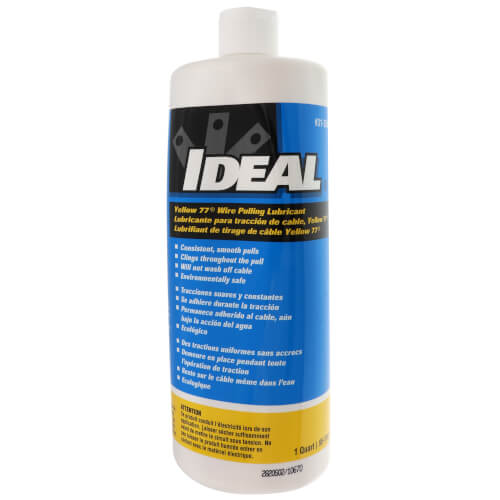 Main product image of Wire Pulling Lubricant, Yellow 77, Wax-Based, 1 Quart Squeeze Bottle