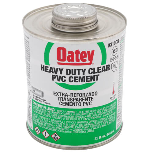 Main product image of 32 oz. Oateyweld Heavy Duty Solvent Cement (Clear)