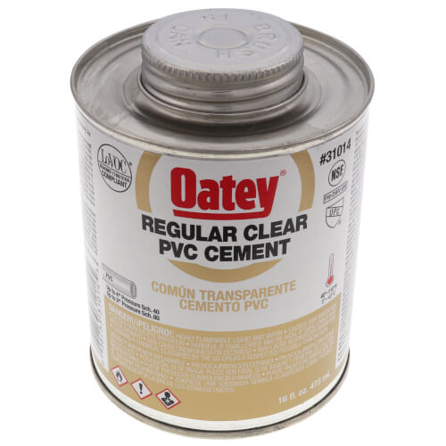 31014 Oatey 31014 16 oz. Solvent Cement PVC Pipe and Fittings (Clear)