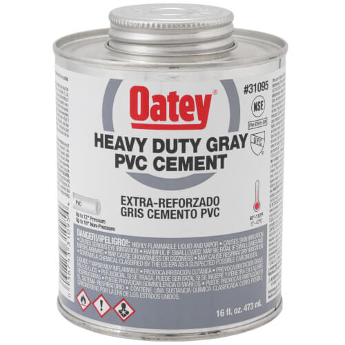 Main product image of 16 oz. Heavy Duty Medium Set PVC Cement (Gray)
