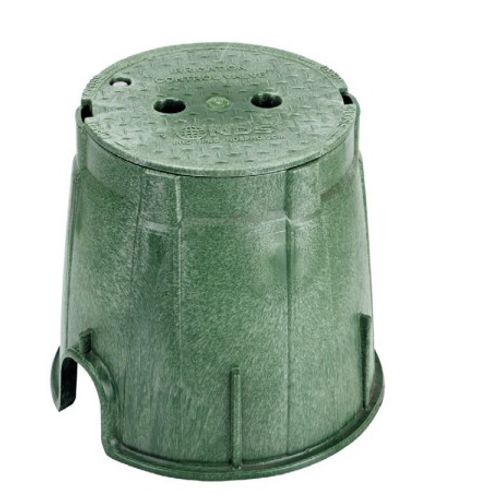 Main product image of 10" x 10" Standard Round Valve Box w/ Drop-In Cover (Green Cover)