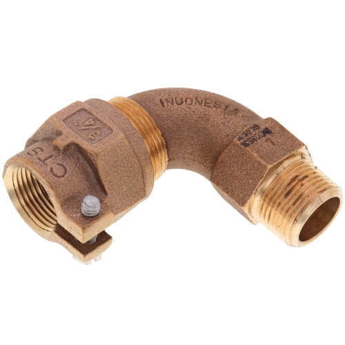 Main product image of 3/4" Pack Joint (CTS) x MNPT 1/4 Bend - T-4410NL (No Lead Bronze)