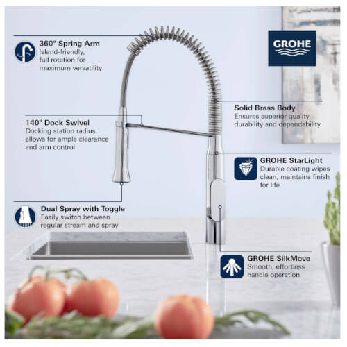 Main product image of K7 Medium Single-Handle Semi-Pro Dual Spray Kitchen Faucet (SuperSteel Infinity)