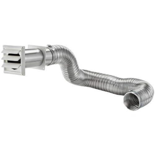 Main product image of 4" x 8 Ft. Flexible Semi-Rigid Duct Louvered Vent Kit (White)