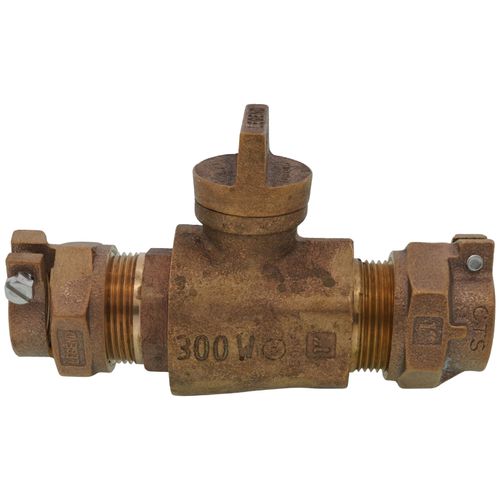 Main product image of 1" Pack Joint (CTS) x Pack Joint (CTS) Curb Stop - T-5300NL (No Lead Bronze)
