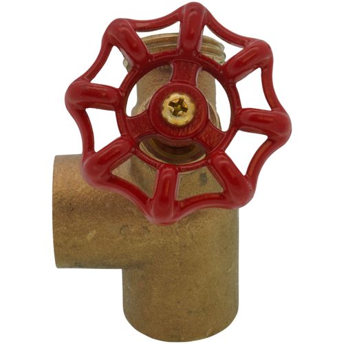 Main product image of 3/4" Combination Tee & Drain Valve w/ Aluminum Wheel - Red Handle (FNPT x Hose x FNPT)