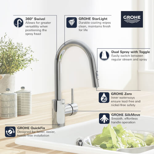Main product image of Concetto Single-Handle Pull Down Bar Faucet 1.75 GPM (StarLight Chrome), 31479001
