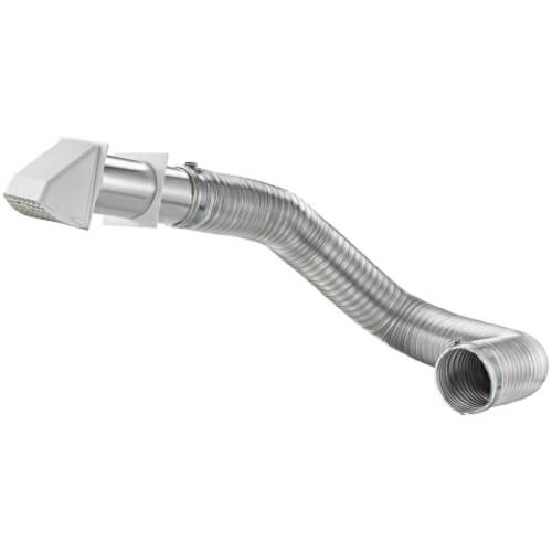 Main product image of 4" x 8 Ft. Flexible Aluminum Transition Duct Preferred Hood Vent Kit (White)