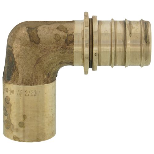 Main product image of 1/2" EVERLOC+ Compression x 1/2" Copper Male (3/8" Female) 90-Degree Elbow (Lead Free)