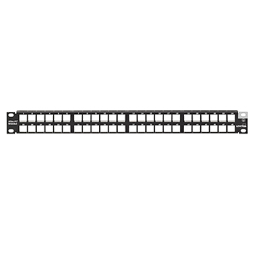 Main product image of Shielded Flat Quickport, Patch Panel, 48-port, 1RU (Black) High-density Rear Cable Manager Sold Separately.