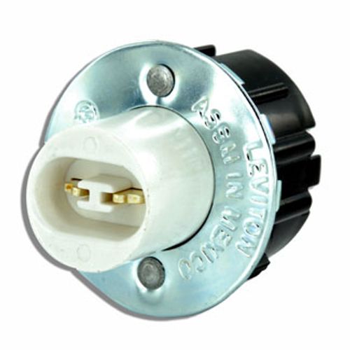 Main product image of High-output Base, Double Contact, Standard Fluorescent Lampholder, Snap-in, Plunger, Quickwire 18awg Solid Or Str Tinned (White)