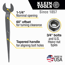 Main product image of 1-1/4" Spud Wrench Nominal Opening for Heavy Nut
