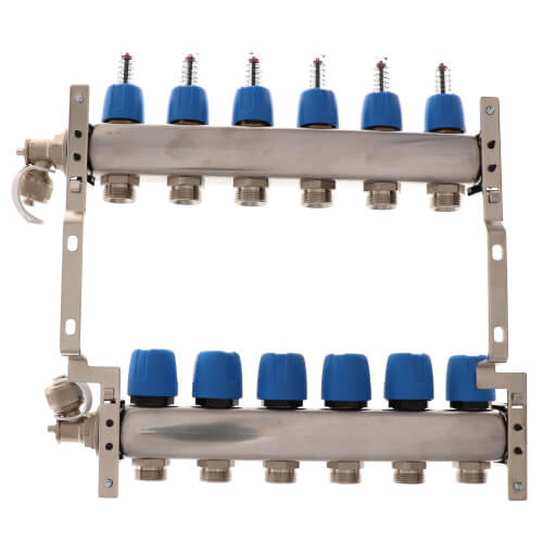 Main product image of 6 Loop 1-1/4" Stainless Steel Manifold (Fully Assembled)