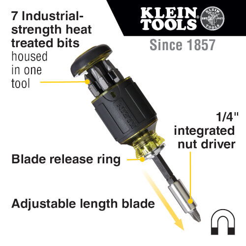 Main product image of 8-in-1 Multi-Bit Adjustable Length Stubby Screwdriver