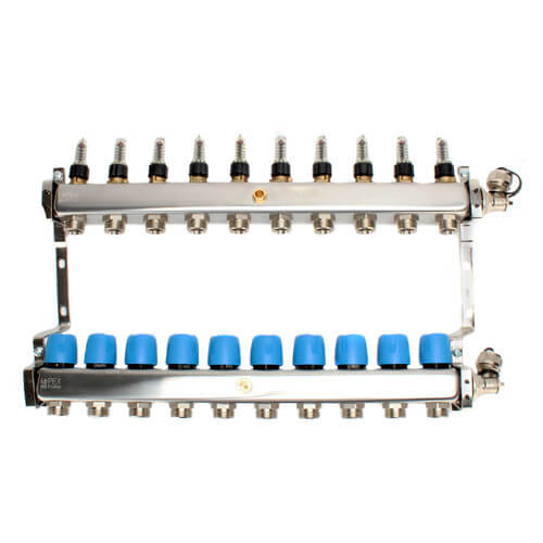 Main product image of 11 Loop 1-1/4" Stainless Steel Manifold w/ Flowmeter & Ball Valve (Fully Assembled)
