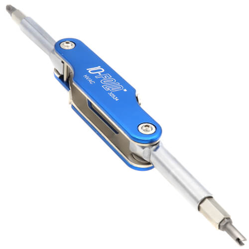 10-in-1, 10-Fold Folding Screwdriver/Nut Driver, Schrader Valve Core Tool