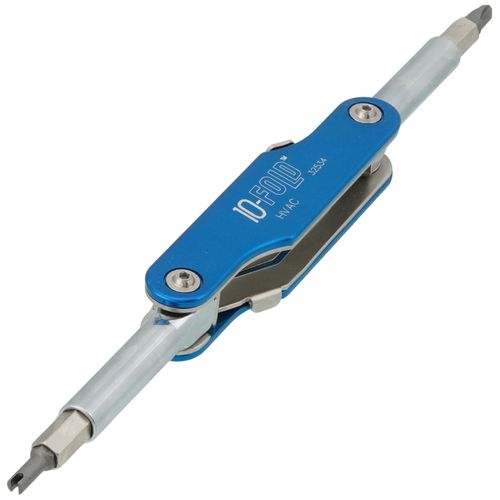 Main product image of 10-in-1, 10-Fold Folding Screwdriver/Nut Driver, Schrader Valve Core Tool