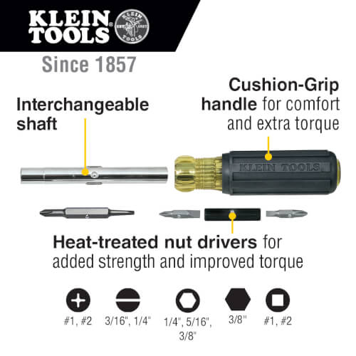 Main product image of Multi-Bit Screwdriver / Nut Driver, 10-in-1, Heavy Duty