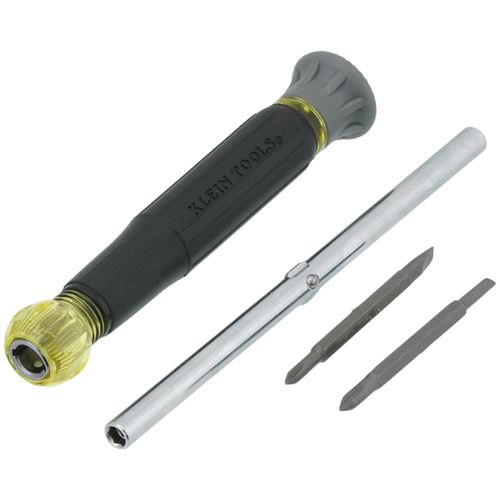 4-in-1 Electronics Screwdriver with Rotating Cap, Phillips, Slotted Bits