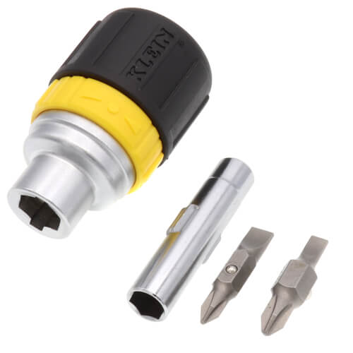 32593 Klein Tools 32593 6in1 Ratcheting Screwdriver, Stubby, Ph