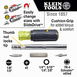 Main product image of 8-in-1 HVAC Slide Drive Screwdriver / Nut Driver