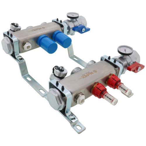 Main product image of 2 Loop 1-1/2" High Flow Stainless Steel Manifold w/ Flowmeter & Ball Valve (Fully Assembled)