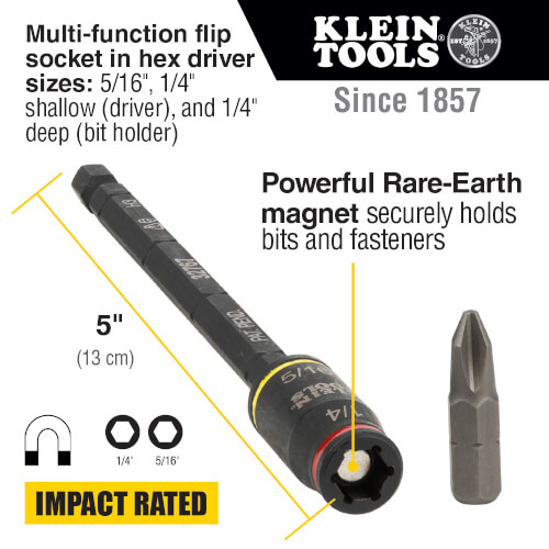 Main product image of 1/4" & 5/16" 3-in-1 Impact Flip Socket Set (2 Pieces)
