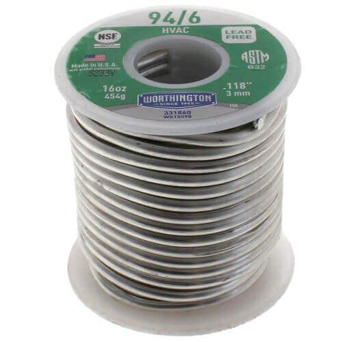 331860 Harris 331860 94/6 Lead Free Wire Solder 1 lb. Spool (94
