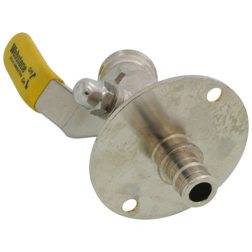 Main product image of 1/2" Expansion PEX Flange x 3/4" Male Hose Brass Sillcock w/ 1/4 Turn & Lever Handle (Lead Free)