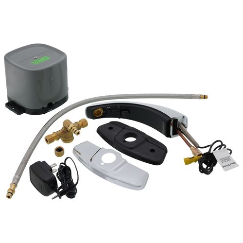 Main product image of Optima ETF-80-4-PLG-TEE Hardwired-Powered Back-Check Tee Mid Body Multi-Laminar Spray Infrared Sensor w/ 4" Trim Plate (Chrome)