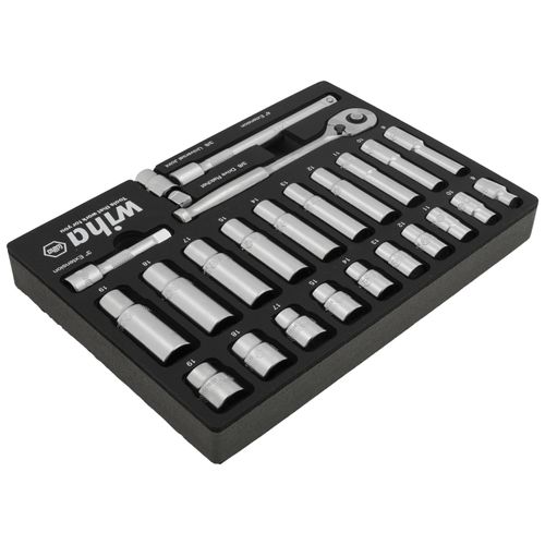 Main product image of 24-Piece, 3/8" Drive Standard and Deep Socket Tray Set - Metric