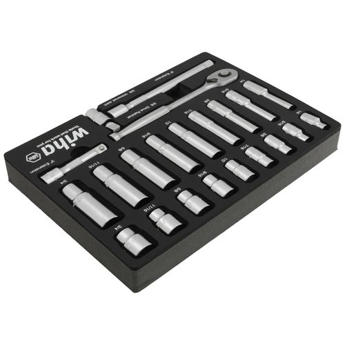 Main product image of 22-Piece, 3/8" Drive Standard & Deep Socket Tray Set - SAE