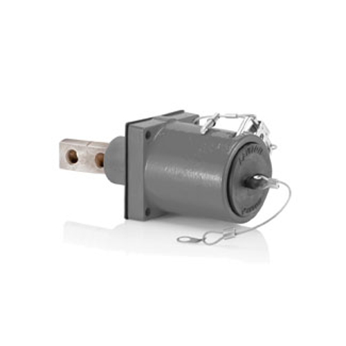 Main product image of Rhino-Hide Double Pole Male 45 Deg Receptacle Double Hole Bus Bar, 313MCM-777MCM Cable (Gray)