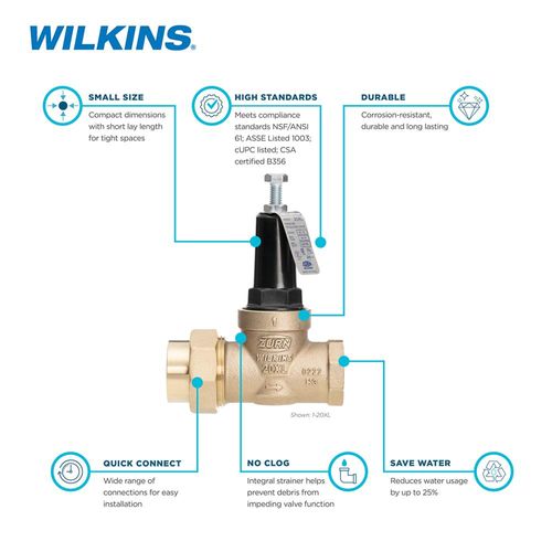 Main product image of 3/4" Double FNPT Union 20XL Pressure Reducing Valve (LF)