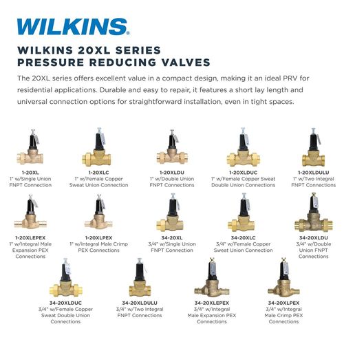 Main product image of 3/4" Double FNPT Union 20XL Pressure Reducing Valve (LF)