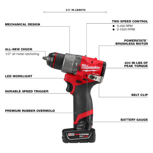 Main product image of M12 FUEL 1/2" Hammer Drill/Driver Kit