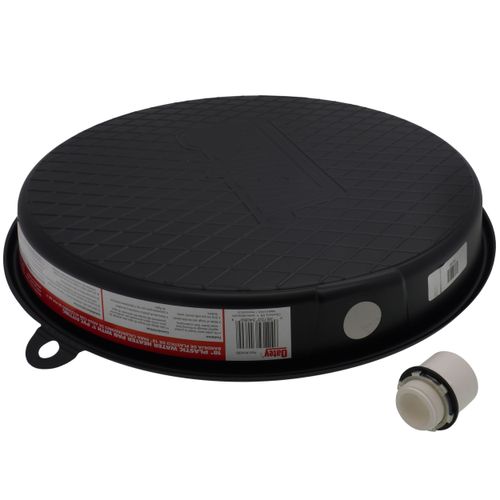 Main product image of 18"  Bulk Plastic Water Heater Pan w/ 1" PVC Fitting