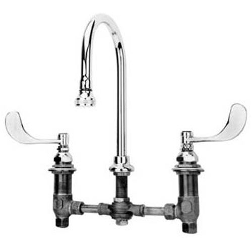 Main product image of Medical Faucet, Concealed Body, 8" Centers, Wrist Handles, Rigid/swivel Gn w/ Rosespray, B-0865-04